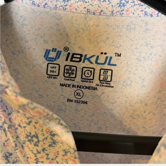 IBKUL Polo Shirt Men's Size XL UPF 50 All over Print Long Sleeve Golf Classic - Picture 5 of 6